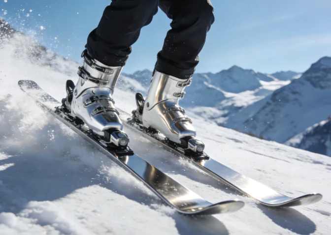 Are skis made of titanium alloy lighter?